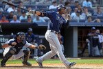 NEW YORK - JULY 17:  Carl Crawford #13 of the Tampa Bay Rays bats against the New York Yankees on July 17, 2010 at Yankee Stadium in the Bronx borough of New York City.  (Photo by Jim McIsaac/Getty Images)