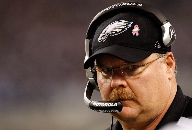ARLINGTON, TX - JANUARY 03:  Head coach Andy Reid of the Philadelphia Eagles at Cowboys Stadium on January 3, 2010 in Arlington, Texas.  (Photo by Ronald Martinez/Getty Images)