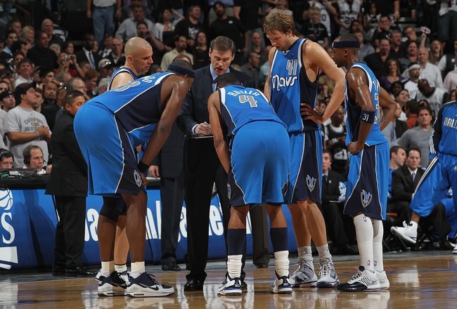 SAN ANTONIO - APRIL 25:  Head coach Rick Carlisle of the Dallas Mavericks in Game Four of the Western Conference Quarterfinals during the 2010 NBA Playoffs at AT&T Center on April 25, 2010 in San Antonio, Texas. NOTE TO USER: User expressly acknowledges and agrees that, by downloading and or using this photograph, User is consenting to the terms and conditions of the Getty Images License Agreement.  (Photo by Ronald Martinez/Getty Images)