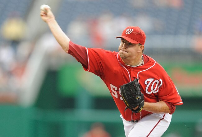 WASHINGTON - JULY 29:  Matt Capps #55 of the Washington Nationals pitches against the Atlanta Braves at Nationals Park on July 29, 2010 in Washington, DC.  (Photo by Greg Fiume/Getty Images)
