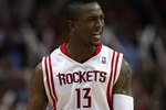 HOUSTON - APRIL 30:  Forward Von Wafer #13 of the Houston Rockets reacts in Game Six of the Western Conference Quarterfinals during the 2009 NBA Playoffs at Toyota Center on April 30, 2009 in Houston, Texas. NOTE TO USER: User expressly acknowledges and agrees that, by downloading and or using this photograph, User is consenting to the terms and conditions of the Getty Images License Agreement.  (Photo by Ronald Martinez/Getty Images)