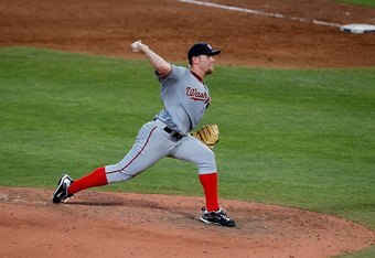 ATLANTA - JUNE 28:  Stephen Strasburg #37 of the Washington Nationals against the Atlanta Braves at Turner Field on June 28, 2010 in Atlanta, Georgia.  (Photo by Kevin C. Cox/Getty Images)