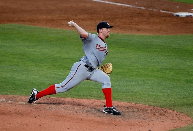 ATLANTA - JUNE 28:  Stephen Strasburg #37 of the Washington Nationals against the Atlanta Braves at Turner Field on June 28, 2010 in Atlanta, Georgia.  (Photo by Kevin C. Cox/Getty Images)
