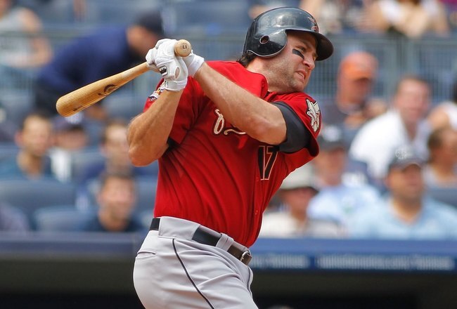 NEW YORK - JUNE 12:  Lance Berkman #17 of the Houston Astros hits against the New York Yankees on June 12, 2010 at Yankee Stadium in the Bronx borough of New York City.  (Photo by Mike Stobe/Getty Images)