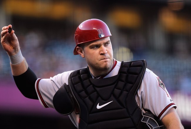 SAN FRANCISCO - MAY 29:  Chris Snyder #19 of the Arizona Diamondbacks throws out his chewing tobacco during their game against San Francisco Giants at AT&T Park on May 29, 2010 in San Francisco, California.  (Photo by Ezra Shaw/Getty Images)