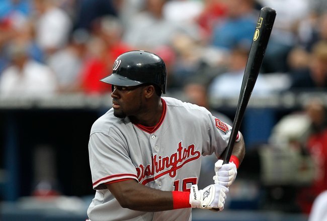 ATLANTA - JUNE 30:  Cristian Guzman #15 of the Washington Nationals against the Atlanta Braves at Turner Field on June 30, 2010 in Atlanta, Georgia.  (Photo by Kevin C. Cox/Getty Images)