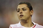 HOUSTON - JULY 28:  Javier Hernandez #14 of Manchester United warms up prior to taking the field during the MLS All Star Game at Reliant Stadium on July 28, 2010 in Houston, Texas.  (Photo by Ronald Martinez/Getty Images)