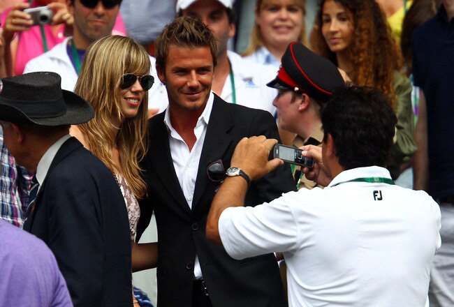 LONDON, ENGLAND - JULY 02:  Football player David Beckham attends the Semi final match between Andy Murray of Great Britain and Rafael Nadal of Spain on Day Eleven of the Wimbledon Lawn Tennis Championships at the All England Lawn Tennis and Croquet Club on July 2, 2010 in London, England.  (Photo by Julian Finney/Getty Images)