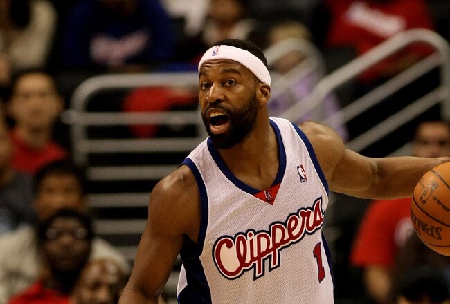 LOS ANGELES - JANUARY 18:  Baron Davis #1 of the Los Angeles Clippers controls the ball against the New Jersey Nets on January 18, 2010 at Staples Center in Los Angeles, California. The Clippers won 106-95.  NOTE TO USER: User expressly acknowledges and agrees that, by downloading and/or using this Photograph, user is consenting to the terms and conditions of the Getty Images License Agreement. (Photo by Stephen Dunn/Getty Images)