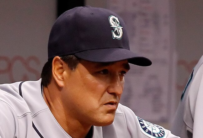 ST. PETERSBURG - MAY 16:  Manager Don Wakamatsu #22 of the Seattle Mariners watches his team against the Tampa Bay Rays during the game at Tropicana Field on May 16, 2010 in St. Petersburg, Florida.  (Photo by J. Meric/Getty Images)