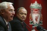 LIVERPOOL, UNITED KINGDOM - FEBRUARY 06:  American businessmen George Gillett (L) and Tom Hicks talk to the media after their takeover of Liverpool Football Club on February 6, 2007, in Liverpool, England. Gillett and  Hicks have reached a deal, thought to be worth GBP470m, to buy the football club.  (Photo by Christopher Furlong/Getty Images)