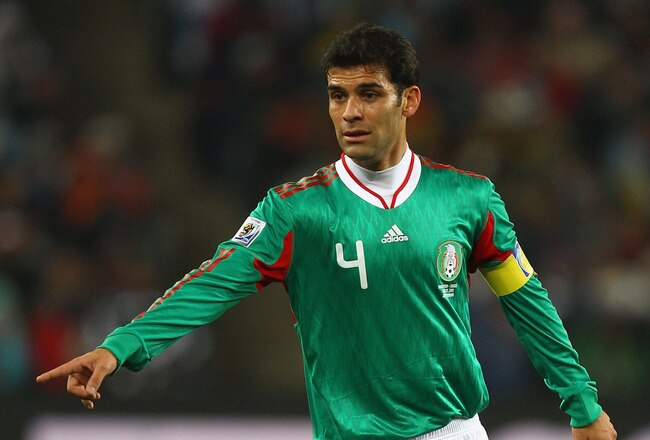 JOHANNESBURG, SOUTH AFRICA - JUNE 27: Rafael Marquez of Mexico in action during the 2010 FIFA World Cup South Africa Round of Sixteen match between Argentina and Mexico at Soccer City Stadium on June 27, 2010 in Johannesburg, South Africa.  (Photo by Richard Heathcote/Getty Images)