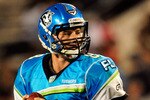 ORLANDO, FL - OCTOBER 22:  Brooks Bollinger #8 of the Florida Tuskers attempts a pass during the game against the California Redwoods at the Florida Citrus Bowl on October 22, 2009 in Orlando, Florida.  (Photo by Sam Greenwood/Getty Images)