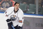 SUNRISE, FL - DECEMBER 7: Sheldon Souray #44 of the Edmonton Oilers skates prior to the game against the Florida Panthers on December 7, 2009 at the BankAtlantic Center in Sunrise, Florida. The Oilers defeated the Panthers 3-2 in a shoot out. (Photo by Joel Auerbach/Getty Images)