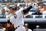 NEW YORK - AUGUST 04:  Alex Rodriguez #13 of the New York Yankees hits the 600th home run of his career in the first inning against the Toronto Blue Jays on August 4, 2010 at Yankee Stadium in the Bronx borough of New York City.  (Photo by Michael Heiman/Getty Images)