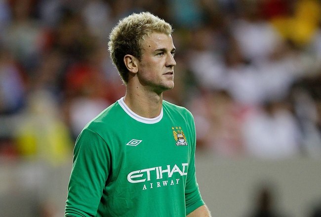 ATLANTA - JULY 28:  Goalkeeper Joe Hart #25 of Manchester City against Club America during the 2010 Aaron's International Soccer Challenge match at Georgia Dome on July 28, 2010 in Atlanta, Georgia.  (Photo by Kevin C. Cox/Getty Images)