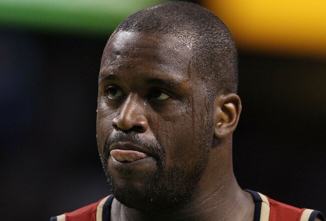 BOSTON - MAY 13:  Shaquille O'Neal #33 of the Cleveland Cavaliers waits to shoot a free throw in the fourth quarter against the Boston Celtics during Game Six of the Eastern Conference Semifinals of the 2010 NBA playoffs at TD Garden on May 13, 2010 in Boston, Massachusetts. The Celtics defeated the Cavaliers 94-85.  NOTE TO USER: User Expressly Acknowledges and agrees that, by downloading and or using this photograph, User is consenting to the terms and conditions of the Getty Images License Agreement.  (Photo by Elsa/Getty Images)