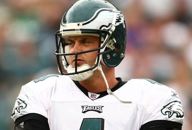 PHILADELPHIA - SEPTEMBER 27:  Kevin Kolb #4 of the Philadelphia Eagles watches on against the Kansas City Chiefs on September 27, 2009 at Lincoln Financial Field in Philadelphia, Pennsylvania.  (Photo by Chris McGrath/Getty Images)