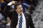 NEW ORLEANS - MARCH 20: Coach John Calipari of the Kentucky Wildcats reacts during the second round of the 2010 NCAA men's basketball tournament against the Wake Forest Demon Deacons at the New Orleans Arena on March 20, 2010 in New Orleans, Louisiana.  (Photo by Dave Martin/Getty Images)