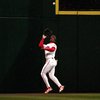 24 Oct 1995: Kenny Lofton of the Cleveland Indians runs back to catch the ball during game three of the World Series against the Atlanta Braves at the Jacobs Field in Cleveland, Ohio. The Indians defeated the Braves 7-6.