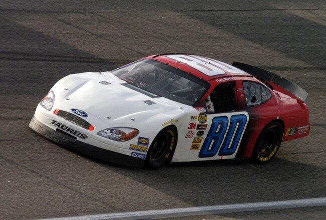 Andy Hillenburg drives during a practice session for the Subway 400, NASCAR race, February 21, 2004 at North Carolina Speedway, Rockingham, North Carolina. (Photo by A. Messerschmidt/Getty Images)