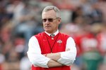 PASADENA, CA - JANUARY 01:  Head coach Jim Tressel of the Ohio State Buckeyes is seen during the 96th Rose Bowl game against the Oregon Ducks on January 1, 2010 in Pasadena, California.  (Photo by Jeff Gross/Getty Images)