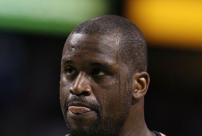 BOSTON - MAY 13:  Shaquille O'Neal #33 of the Cleveland Cavaliers waits to shoot a free throw in the fourth quarter against the Boston Celtics during Game Six of the Eastern Conference Semifinals of the 2010 NBA playoffs at TD Garden on May 13, 2010 in Boston, Massachusetts. The Celtics defeated the Cavaliers 94-85.  NOTE TO USER: User Expressly Acknowledges and agrees that, by downloading and or using this photograph, User is consenting to the terms and conditions of the Getty Images License Agreement.  (Photo by Elsa/Getty Images)