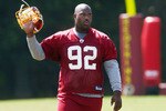 ASHBURN, VA - AUGUST 06:  Defensive lineman Albert Haynesworth #92 of the Washington Redskins walks off the field after missing his eighth consecutive day of practice during Redskins training camp on August 6, 2010 in Ashburn, Virginia.  (Photo by Win McNamee/Getty Images)