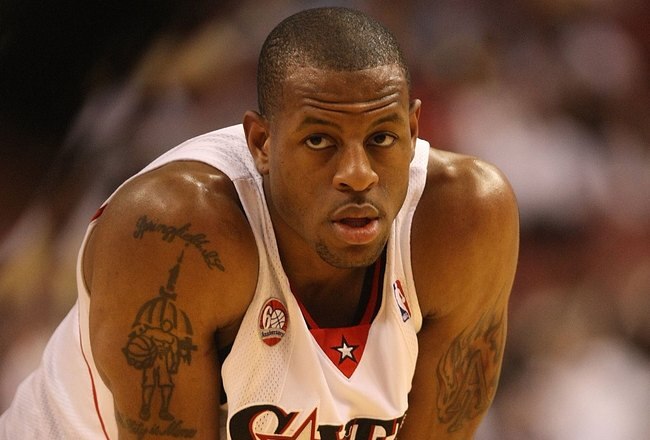 PHILADELPHIA - APRIL 30:  Andre Iguodala #9 of the Philadelphia 76ers looks on against the Orlando Magic during Game Six of the Eastern Conference Quarterfinals at Wachovia Center on April 30, 2009 in Philadelphia, Pennsylvania. NOTE TO USER: User expressly acknowledges and agrees that, by downloading and or using this photograph, User is consenting to the terms and conditions of the Getty Images License Agreement.  (Photo by Nick Laham/Getty Images)