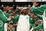 BOSTON - FEBRUARY 27:  Marquis Daniels #7 of the Boston Celtics is annouced before the start of the game against the New Jersey Nets at the TD Garden on February 27, 2010 in Boston, Massachusetts. The Nets defeated the Celtics 104-96.  NOTE TO USER: User expressly acknowledges and agrees that, by downloading and or using this photograph, User is consenting to the terms and conditions of the Getty Images License Agreement.  (Photo by Elsa/Getty Images)