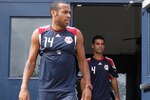 MONTCLAIR, NJ - AUGUST 03:  Rafa Marquez #4 and Thierry Henry #14 of the New York Red Bulls arrive for practice at Montclair State University on August 3, 2010 in Montclair, New Jersey.  (Photo by Mike Stobe/Getty Images for New York Red Bulls)