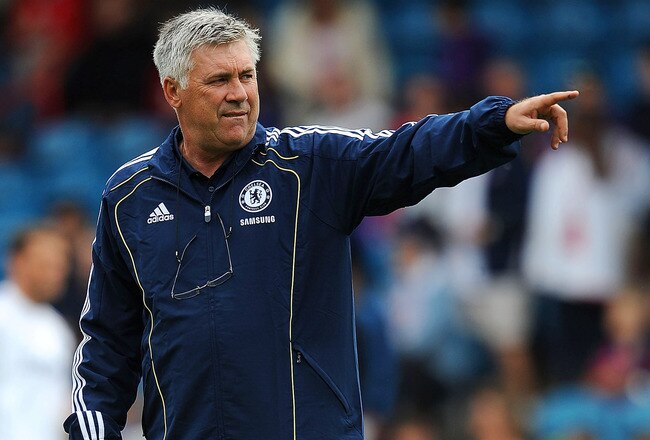 LONDON, ENGLAND - JULY 17:  Manager Carlo Ancelotti of Chelsea watches his players warm up during the Pre Season Friendly match between Crystal Palace and Chelsea at Selhurst Park on July 17, 2010 in London, England.  (Photo by Christopher Lee/Getty Images)