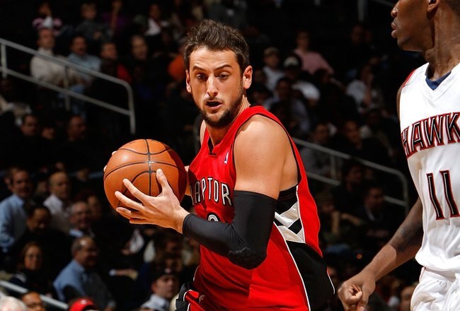 ATLANTA - DECEMBER 02:  Marco Belinelli #0 of the Toronto Raptors against the Atlanta Hawks at Philips Arena on December 2, 2009 in Atlanta, Georgia.  NOTE TO USER: User expressly acknowledges and agrees that, by downloading and/or using this Photograph, User is consenting to the terms and conditions of the Getty Images License Agreement.  (Photo by Kevin C. Cox/Getty Images)