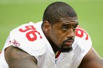 GLENDALE, AZ - SEPTEMBER 13:  Defensive end Kentwan Balmer #96 of the San Francisco 49ers warms up before the NFL game against the Arizona Cardinals at the Universtity of Phoenix Stadium on September 13, 2009 in Glendale, Arizona.  The 49ers defeated the Cardinals 20-16.  (Photo by Christian Petersen/Getty Images)