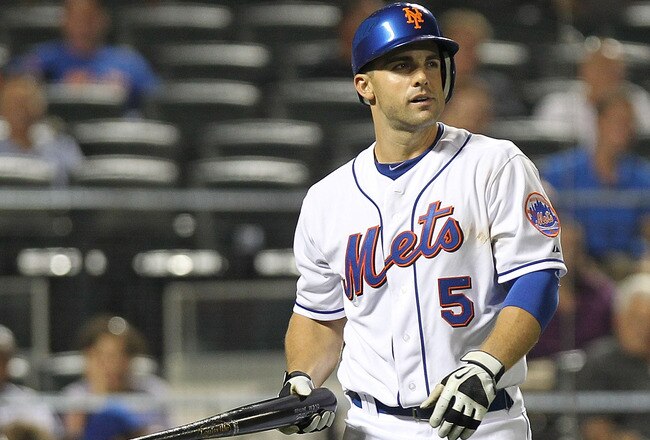 NEW YORK - AUGUST 11: David Wright #5 of the New York Mets strikes out in the 9th inning at Citi Field on August 11, 2010 in the Flushing neighborhood of the Queens borough of New York City.  (Photo by Nick Laham/Getty Images)