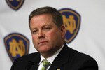 SOUTH BEND, IN - DECEMBER 11: Brian Kelly attends a press conference where he was named new football head coach at Notre Dame University on December 11, 2009 in South Bend, Indiana.  Kelly most recently led the University of Cincinnati to two consecutive Bowl Championship Series appearances including a perfect 12-0 record this past season. (Photo by Frank Polich/Getty Images)