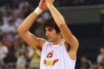 BEIJING - AUGUST 24:  Ricky Rubio #6 of Spain reacts after the United States won 118-107 in the gold medal game during Day 16 of the Beijing 2008 Olympic Games at the Beijing Olympic Basketball Gymnasium on August 24, 2008 in Beijing, China.  (Photo by Phil Walter/Getty Images)