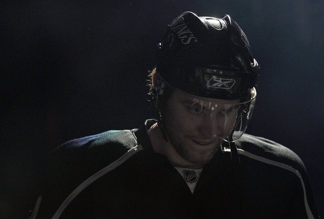LOS ANGELES, CA - FEBRUARY 02:  Alexander Frolov #24 of the Los Angeles Kings makes his way to the ice before the game against the New York Rangers at the Staples Center on February 2, 2010 in Los Angeles, California.  (Photo by Harry How/Getty Images)