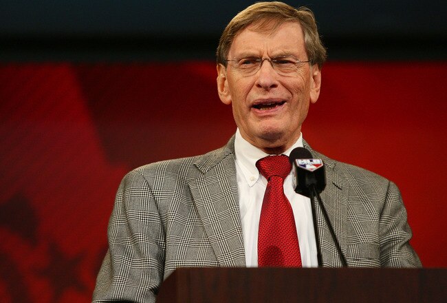 SECAUCUS, NJ - JUNE 07:  MLB commissioner Bud Selig speaks during the MLB First Year Player Draft on June 7, 2010 held in Studio 42 at the MLB Network in Secaucus, New Jersey.  (Photo by Mike Stobe/Getty Images)