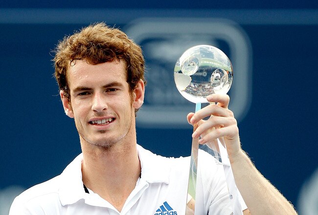 TORONTO, ON - AUGUST 15:  Andy Murray of Great Britain poses for photographers after defeating Roger Federer of Switzerland during the final of the Rogers Cup at the Rexall Centre on August 15, 2010 in Toronto, Canada.  (Photo by Matthew Stockman/Getty Images)
