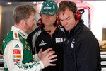 SONOMA, CA - JUNE 18:  Dale Earnhardt Jr., driver of the #88 AMP Energy Chevrolet, talks with his crew chief Lance McGrew in the garage during practice for the NASCAR Sprint Cup Series Toyota/Save Mart 350 at the Infineon Raceway on June 18, 2010 in Sonoma, California.  (Photo by Tom Pennington/Getty Images for NASCAR)