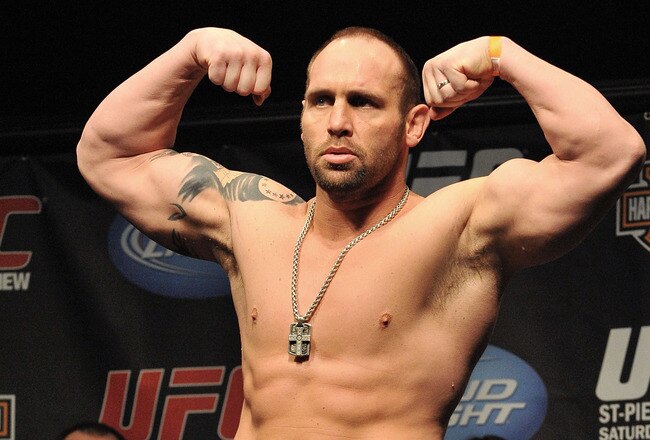 NEWARK, NJ - MARCH 26:  UFC fighter Shane Carwin (pictured) weighs in for his fight against UFC fighter Frank Mir for their Interim Championship Heavyweight fight at UFC 111: St-Pierre vs. Hardy Weigh-In on March 26, 2010 in Newark, New Jersey.  (Photo by Jon Kopaloff/Getty Images)