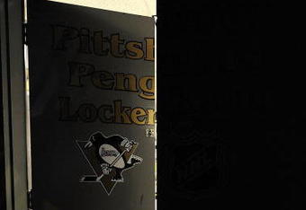 PITTSBURGH - JUNE 04:  The Pittsburgh Penguins prepare to exit the locker room to face the Detroit Red Wings in Game Four of the 2009 NHL Stanley Cup Finals on June 4, 2009 at Mellon Arena in Pittsburgh, Pennsylvania.  (Photo by Harry How/Getty Images)