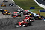 HOCKENHEIM, GERMANY - JULY 25:  Felipe Massa of Brazil and Ferrari leads from team mate Fernando Alonso of Spain and Ferrari during the German Grand Prix at Hockenheimring on July 25, 2010 in Hockenheim, Germany.  (Photo by Andrew Hone/Getty Images)