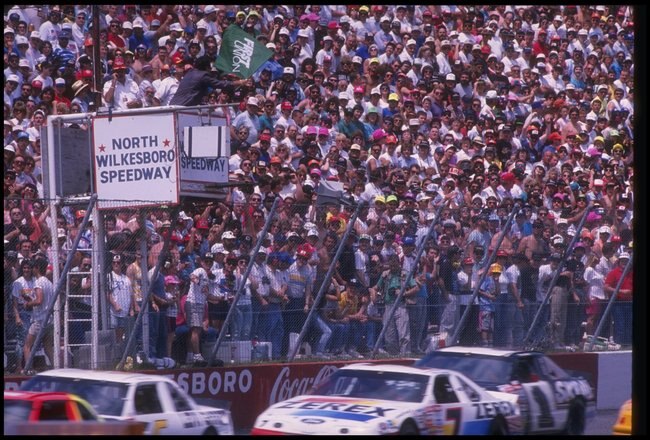 General view of the NASCAR First Union 400 at North Wilkesboro Speedway in North Wilkesboro, North Carolina.