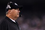 EAST RUTHERFORD, NJ - AUGUST 16:  Head coach Rex Ryan of the New York Jets looks on during their game against the New York Giants at New Meadowlands Stadium on August 16, 2010 in East Rutherford, New Jersey.  (Photo by Nick Laham/Getty Images)