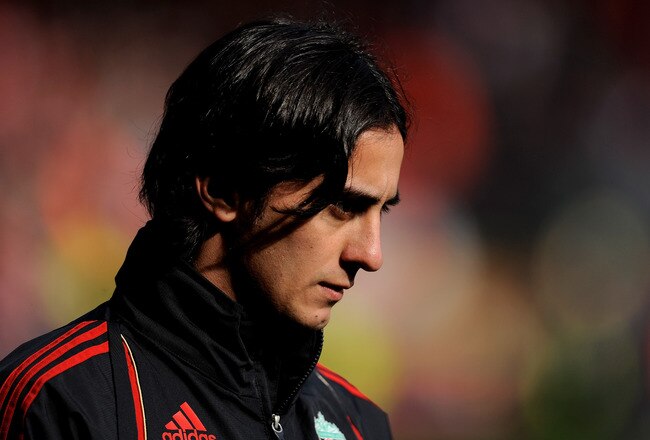 LIVERPOOL, ENGLAND - MARCH 28:  Alberto Aquilani of Liverpool looks on prior to the Barclays Premier League match between Liverpool and Sunderland at Anfield on March 28, 2010 in Liverpool, England. (Photo by Michael Regan/Getty Images)