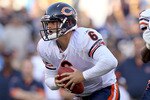 SAN DIEGO - AUGUST 14:  Quarterback Jay Cutler #6 of the Chicago Bears scrambles against the San Diego Chargers on August 14, 2010 at Qualcomm Stadium in San Diego, California.  (Photo by Stephen Dunn/Getty Images)