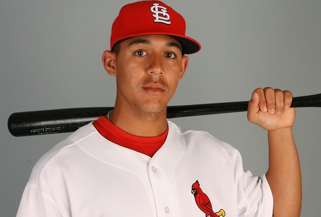 JUPITER, FL - MARCH 01:  Outfielder Jon Jay #68 of the St. Louis Cardinals during photo day at Roger Dean Stadium on March 1, 2010 in Jupiter, Florida.  (Photo by Doug Benc/Getty Images)