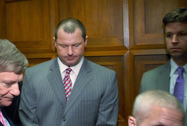 WASHINGTON - FEBRUARY 05:  Former New York Yankees pitcher Roger Clemens (2nd L) departs on an elevator after being deposed by the House Oversight and Government Reform Committee about steroid use in Major League Baseball, February 5, 2008 in Washington. Baseball's Mitchell Report included the testimony of a former Clemens trainer who alleged Clemens used performance enhancing drugs.  (Photo by Jonathan Ernst/Getty Images)